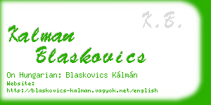 kalman blaskovics business card