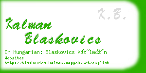 kalman blaskovics business card